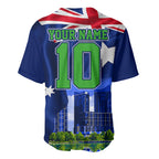 Personalized Canberra Raiders Rugby Baseball Jersey Viking Mascot And Canberra Skyline Flag Art