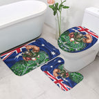 Personalized Canberra Raiders Rugby Bathroom Set Viking Mascot And Canberra Skyline Flag Art