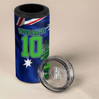 Personalized Canberra Raiders Rugby 4 in 1 Can Cooler Tumbler Viking Mascot And Canberra Skyline Flag Art