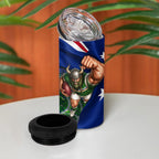 Personalized Canberra Raiders Rugby 4 in 1 Can Cooler Tumbler Viking Mascot And Canberra Skyline Flag Art