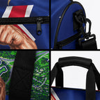 Personalized Canberra Raiders Rugby Duffle Bag Viking Mascot And Canberra Skyline Flag Art