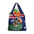 Personalized Canberra Raiders Rugby Grocery Bag Viking Mascot And Canberra Skyline Flag Art
