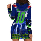 Personalized Canberra Raiders Rugby Hoodie Dress Viking Mascot And Canberra Skyline Flag Art