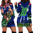 Personalized Canberra Raiders Rugby Hoodie Dress Viking Mascot And Canberra Skyline Flag Art