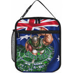 Personalized Canberra Raiders Rugby Lunch Bag Viking Mascot And Canberra Skyline Flag Art