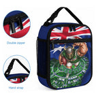 Personalized Canberra Raiders Rugby Lunch Bag Viking Mascot And Canberra Skyline Flag Art