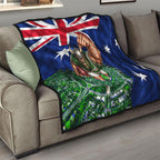 Personalized Canberra Raiders Rugby Quilt Viking Mascot And Canberra Skyline Flag Art