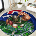 Personalized Canberra Raiders Rugby Round Carpet Viking Mascot And Canberra Skyline Flag Art