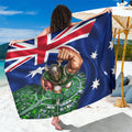 Personalized Canberra Raiders Rugby Sarong Viking Mascot And Canberra Skyline Flag Art