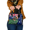 Personalized Canberra Raiders Rugby Shoulder Handbag Viking Mascot And Canberra Skyline Flag Art