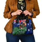 Personalized Canberra Raiders Rugby Shoulder Handbag Viking Mascot And Canberra Skyline Flag Art