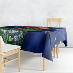 Personalized Canberra Raiders Rugby Tablecloth Viking Mascot And Canberra Skyline Flag Art