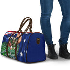 Personalized Canberra Raiders Rugby Travel Bag Viking Mascot And Canberra Skyline Flag Art