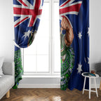 Personalized Canberra Raiders Rugby Window Curtain Viking Mascot And Canberra Skyline Flag Art