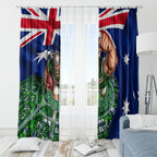 Personalized Canberra Raiders Rugby Window Curtain Viking Mascot And Canberra Skyline Flag Art