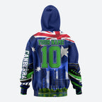 Personalized Canberra Raiders Rugby Zip Hoodie Viking Mascot And Canberra Skyline Flag Art