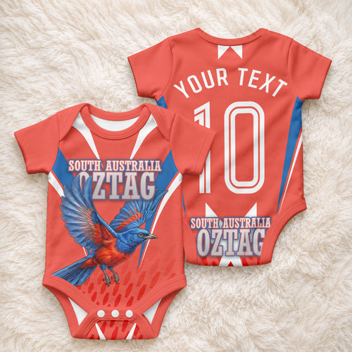 Personalized South Australia Oztag Bird Mascot Baby Onesie Dynamic Team Spirit Graphic