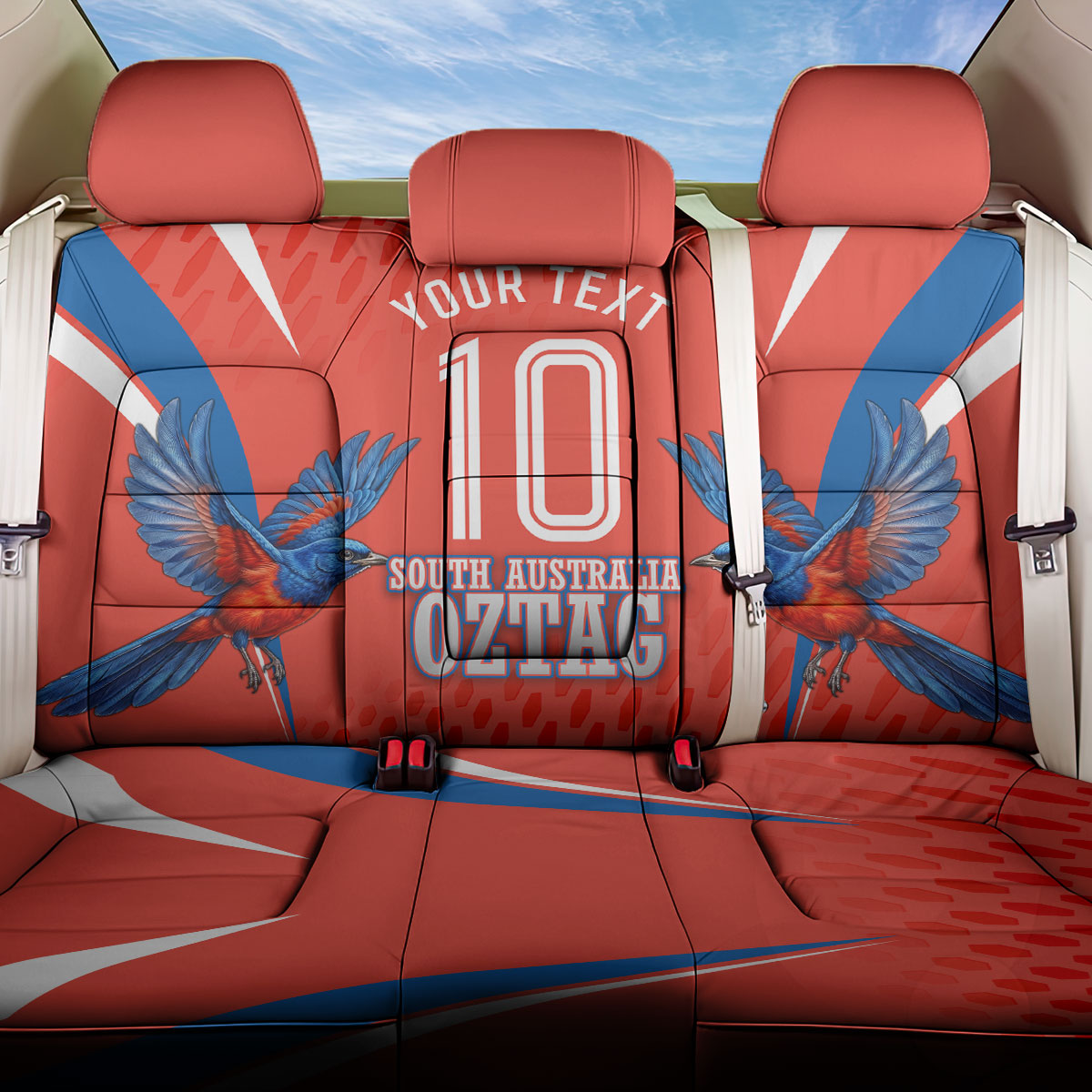 Personalized South Australia Oztag Bird Mascot Back Car Seat Cover Dynamic Team Spirit Graphic