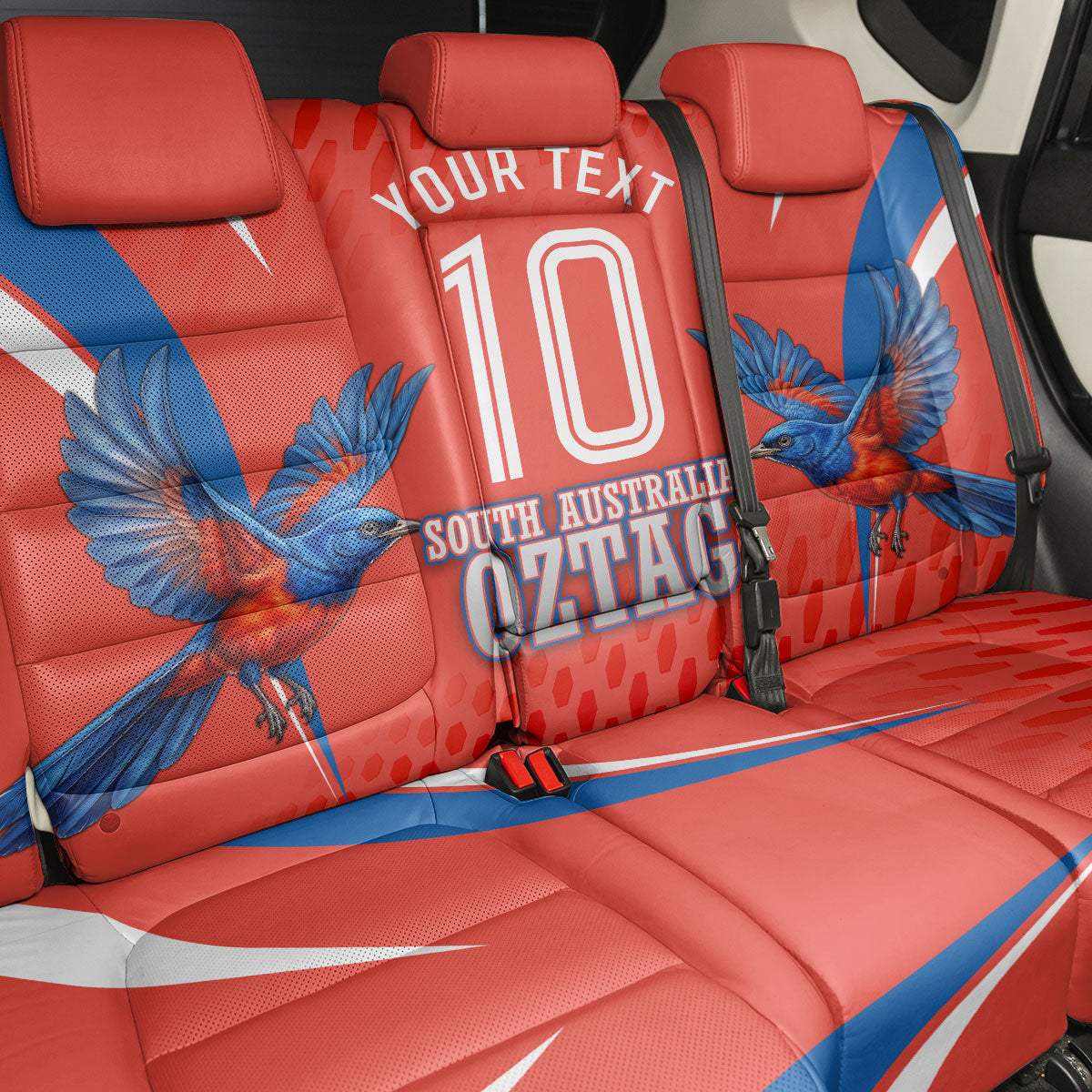 Personalized South Australia Oztag Bird Mascot Back Car Seat Cover Dynamic Team Spirit Graphic