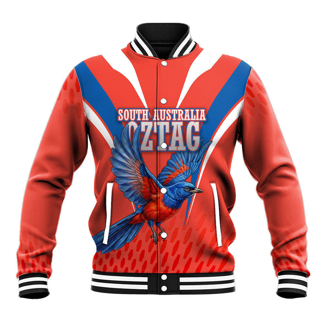 Personalized South Australia Oztag Bird Mascot Baseball Jacket Dynamic Team Spirit Graphic