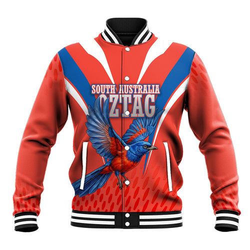 Personalized South Australia Oztag Bird Mascot Baseball Jacket Dynamic Team Spirit Graphic