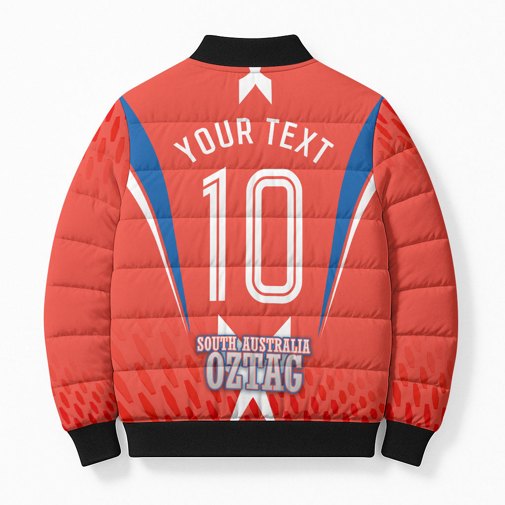 Personalized South Australia Oztag Bird Mascot Bomber Puffer Jacket Dynamic Team Spirit Graphic