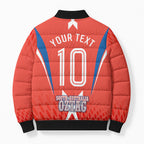 Personalized South Australia Oztag Bird Mascot Bomber Puffer Jacket Dynamic Team Spirit Graphic