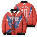 Personalized South Australia Oztag Bird Mascot Bomber Puffer Jacket Dynamic Team Spirit Graphic