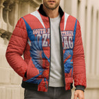 Personalized South Australia Oztag Bird Mascot Bomber Puffer Jacket Dynamic Team Spirit Graphic