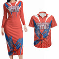 Personalized South Australia Oztag Bird Mascot Couples Matching Long Sleeve Bodycon Dress and Hawaiian Shirt Dynamic Team Spirit Graphic