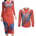Personalized South Australia Oztag Bird Mascot Couples Matching Long Sleeve Bodycon Dress and Long Sleeve Button Shirt Dynamic Team Spirit Graphic