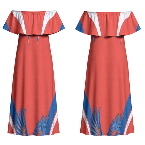 Personalized South Australia Oztag Bird Mascot Couples Matching Off Shoulder Maxi Dress and Hawaiian Shirt Dynamic Team Spirit Graphic