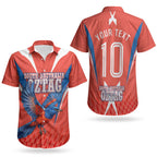 Personalized South Australia Oztag Bird Mascot Couples Matching Short Sleeve Bodycon Dress and Hawaiian Shirt Dynamic Team Spirit Graphic