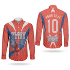 Personalized South Australia Oztag Bird Mascot Couples Matching Short Sleeve Bodycon Dress and Long Sleeve Button Shirt Dynamic Team Spirit Graphic