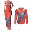 Personalized South Australia Oztag Bird Mascot Couples Matching Tank Maxi Dress and Long Sleeve Button Shirt Dynamic Team Spirit Graphic