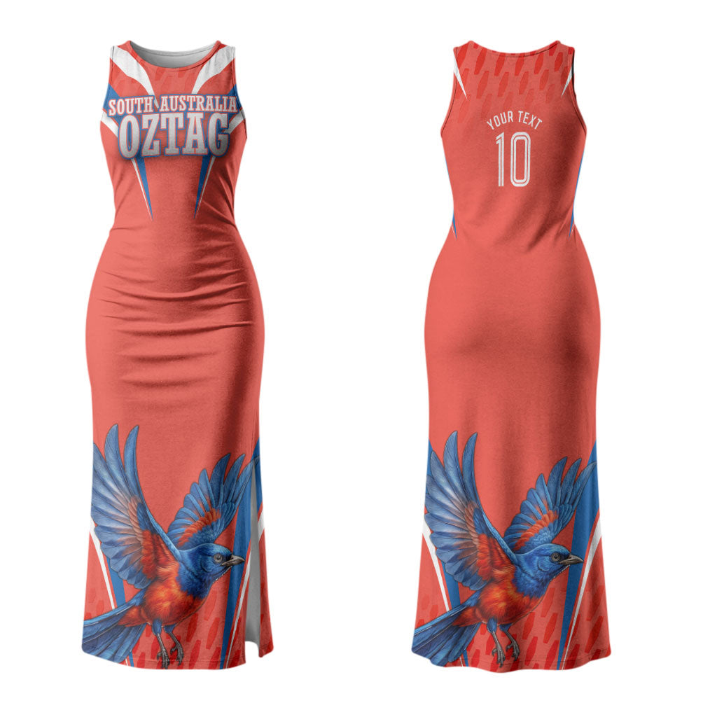Personalized South Australia Oztag Bird Mascot Couples Matching Tank Maxi Dress and Long Sleeve Button Shirt Dynamic Team Spirit Graphic