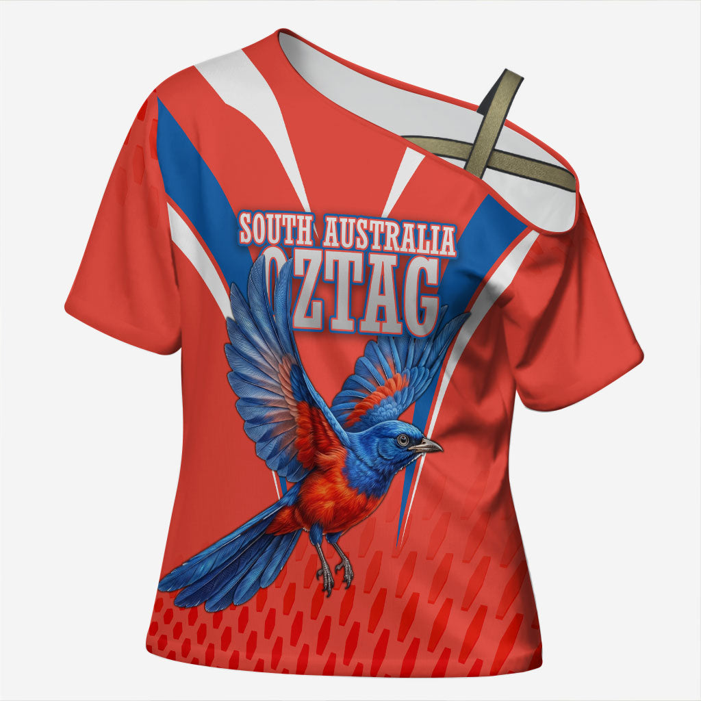 Personalized South Australia Oztag Bird Mascot Cross Shoulder Shirt Dynamic Team Spirit Graphic