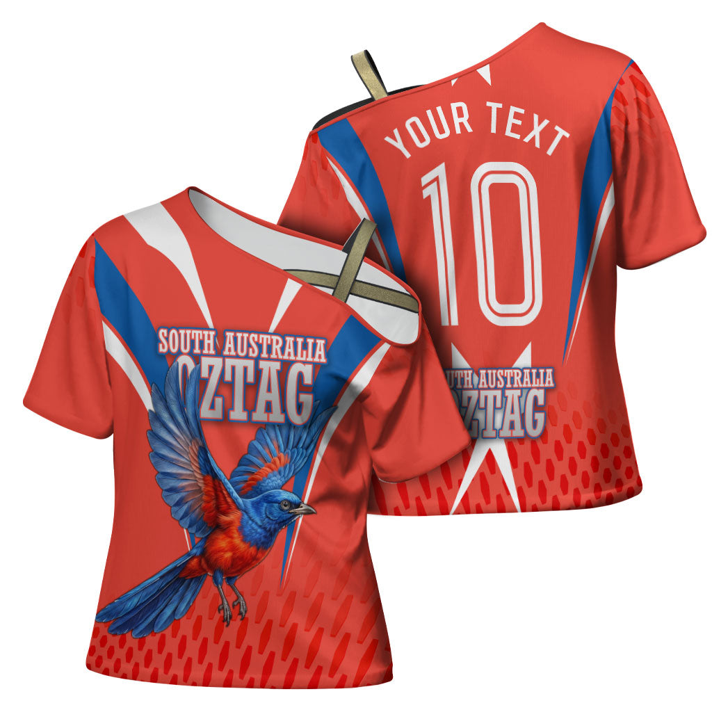 Personalized South Australia Oztag Bird Mascot Cross Shoulder Shirt Dynamic Team Spirit Graphic
