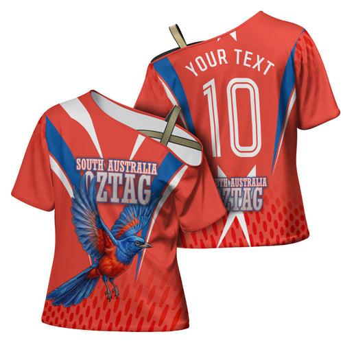 Personalized South Australia Oztag Bird Mascot Cross Shoulder Shirt Dynamic Team Spirit Graphic