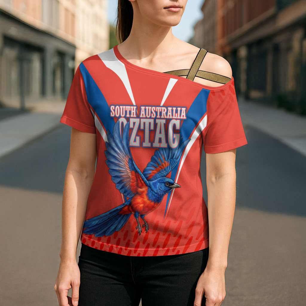 Personalized South Australia Oztag Bird Mascot Cross Shoulder Shirt Dynamic Team Spirit Graphic