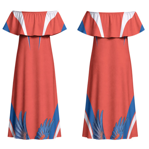 Personalized South Australia Oztag Bird Mascot Family Matching Off Shoulder Maxi Dress and Hawaiian Shirt Dynamic Team Spirit Graphic