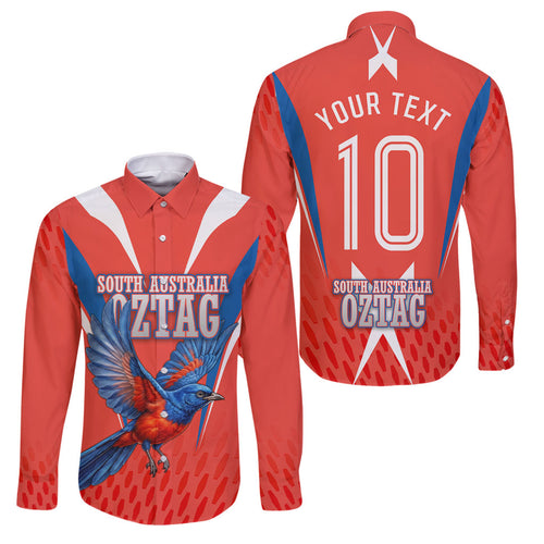 Personalized South Australia Oztag Bird Mascot Family Matching Off Shoulder Maxi Dress and Hawaiian Shirt Dynamic Team Spirit Graphic