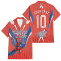 Personalized South Australia Oztag Bird Mascot Family Matching Off Shoulder Short Dress and Hawaiian Shirt Dynamic Team Spirit Graphic