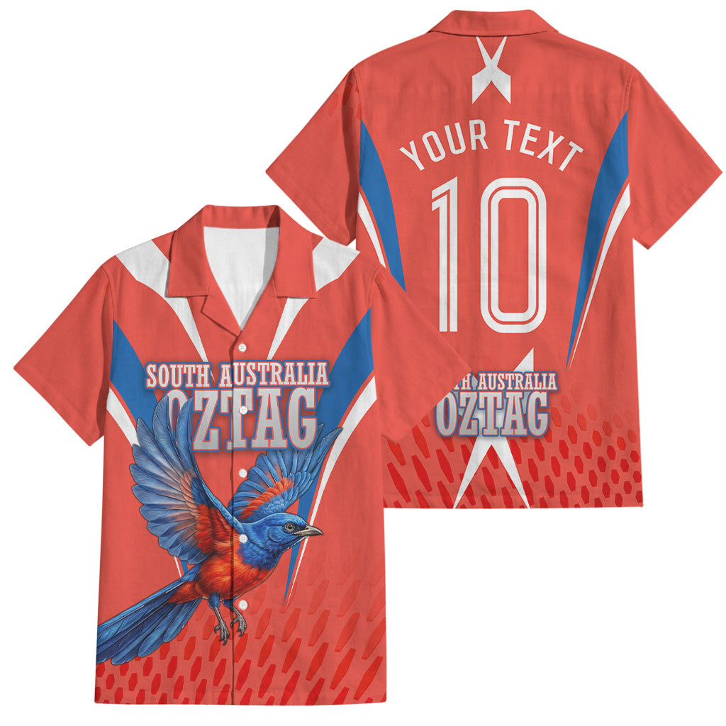 Personalized South Australia Oztag Bird Mascot Family Matching Off Shoulder Short Dress and Hawaiian Shirt Dynamic Team Spirit Graphic