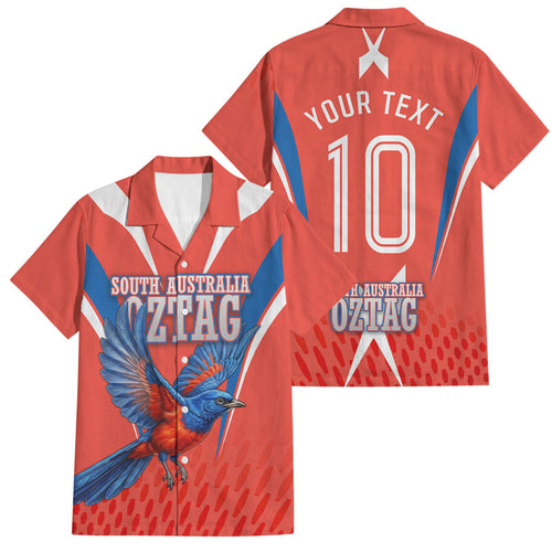 Personalized South Australia Oztag Bird Mascot Family Matching Off Shoulder Short Dress and Hawaiian Shirt Dynamic Team Spirit Graphic