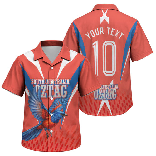 Personalized South Australia Oztag Bird Mascot Family Matching Off Shoulder Short Dress and Hawaiian Shirt Dynamic Team Spirit Graphic