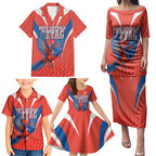 Personalized South Australia Oztag Bird Mascot Family Matching Puletasi and Hawaiian Shirt Dynamic Team Spirit Graphic