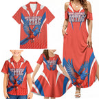 Personalized South Australia Oztag Bird Mascot Family Matching Summer Maxi Dress and Hawaiian Shirt Dynamic Team Spirit Graphic