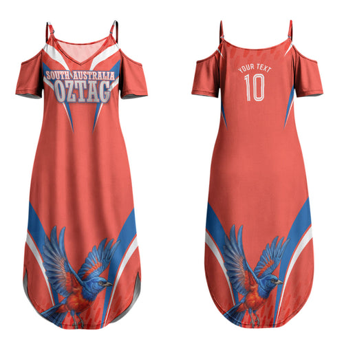 Personalized South Australia Oztag Bird Mascot Family Matching Summer Maxi Dress and Hawaiian Shirt Dynamic Team Spirit Graphic
