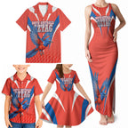 Personalized South Australia Oztag Bird Mascot Family Matching Tank Maxi Dress and Hawaiian Shirt Dynamic Team Spirit Graphic
